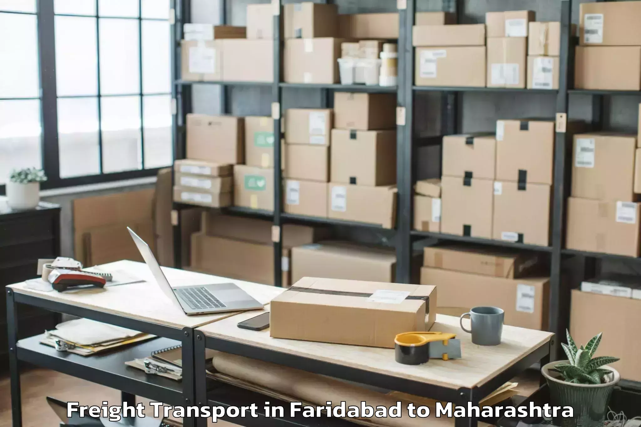 Book Faridabad to Korpana Freight Transport Online